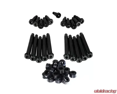 ZSPEC Design Black Titanium Timing Covers Fasteners w/ Black Bushing Nissan 300ZX Z32 1990-1996 - 00843612128294