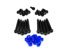 ZSPEC Design Black Titanium Timing Covers Fasteners w/ Blue Bushing Nissan 300ZX Z32 1990-1996