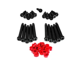 ZSPEC Design Black Titanium Timing Covers Fasteners w/ Red Bushing Nissan 300ZX Z32 1990-1996