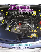 ZSPEC Design Burned Titanium Stage 1 Dress-Up Bolts Fastener Kit Subaru Legacy 3.6L 2016-2021                                     - 00843612129321 - Image 2