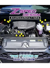 ZSPEC Design Red Titanium Stage 1 Dress-Up Bolts Fastener Kit Audi A4 B9 2.0L 2016-2020                                     - 00843612129444 - Image 2