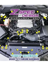 ZSPEC Design Blue Titanium Stage 2 Dress-Up Bolts Fastener Kit Chevrolet Camaro SS V8 2016+                                     - 00843612129949 - Image 2