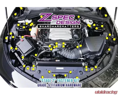 ZSPEC Design Blue Titanium Stage 2 Dress-Up Bolts Fastener Kit Chevrolet Camaro SS V8 2016+ - 00843612129949