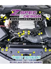 ZSPEC Design Blue Titanium Stage 3 Dress-Up Bolts Fastener Kit Chevrolet Camaro SS V8 2016+                                     - 00843612130419 - Image 2