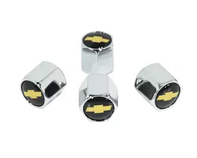 ZSPEC Design Chrome Amber Bow-Tie Chevrolet Style Valve Stem Tire Caps