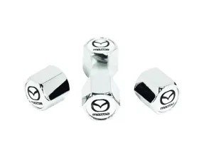 ZSPEC Design Chrome White Background Mazda Style Valve Stem Tire Caps