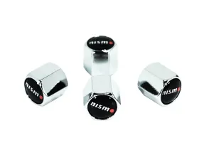 ZSPEC Design Chrome Black Background Nismo Style Valve Stem Tire Caps
