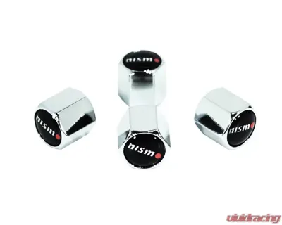 ZSPEC Design Chrome Black Background Nismo Style Valve Stem Tire Caps - 00843612130891
