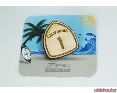 ZSPEC Design Pacific Coast Highway Route 1 Wooden Lapel/Hat Pin - 00843612130938