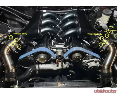 ZSPEC Design Stainless & Billet Throttle Bodies & TPS Sensor Fastener Kit w/ Gulf Blue Washers Merlin Machining Nissan 300ZX Z32 1990-1999 - 00843612132406