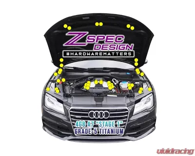 ZSPEC Design Gold Titanium Stage 1 Dress-Up Bolts Fastener Kit Audi A7 4G8 3.0L 2012-2018 - 00843612134189