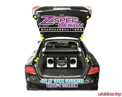 ZSPEC Design Black Titanium Dress-Up Bolts Trunk Fastener Kit Audi A7 4G8 3.0L 2012-2018 - 00843612127785