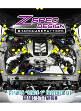 ZSPEC Design Blue Titanium Stage 1 Dress-Up Bolts Fastener Kit Nissan GT-R R35 2009-2023                                     - 00843612135209 - Image 2