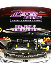 ZSPEC Design Bright Silver Stainless & Billet Stage 2 Dress-Up Bolts Fastener Kit Chevrolet Blazer C1 2019+                                     - 00843612136121 - Image 2