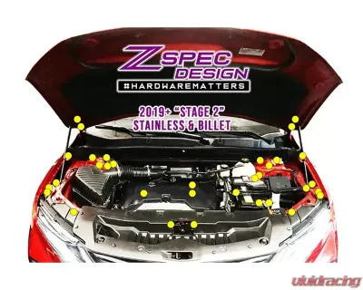 ZSPEC Design Bright Silver Stainless & Billet Stage 2 Dress-Up Bolts Fastener Kit Chevrolet Blazer C1 2019+ - 00843612136121