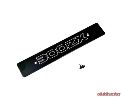 ZSPEC Design JSPEC Black Powder-Coated Billet Front Bumper Plate w/ "300zx" in English Logo Nissan 300ZX Z32 Fascia 1990-1999 - 00843612136435