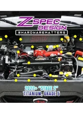 ZSPEC Design Blue Grade-5 Titanium Stage 2 Dress-Up Bolts Fastener Kit Subaru WRX | STI 2015-2021                                     - 00843612137302 - Image 2