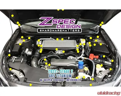 ZSPEC Design Black Titanium Stage 2 Dress-Up Bolts Fastener Kit Subaru WRX | Legacy 2022+ - 00843612137838
