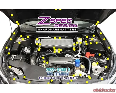 ZSPEC Design Black Titanium Stage 3 Dress-Up Bolts Fastener Kit Subaru WRX | Legacy 2022+ - 00843612137906