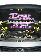 ZSPEC Design Gloss Red Stainless & Billet Stage 1 Dress-Up Bolts Fastener Kit Volkswagen Taos 2022+                                     - 00843612139542 - Image 2