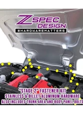 ZSPEC Design Matte Purple Stainless & Billet Stage 2 Dress-Up Bolts Fastener Kit Chevrolet Corvette C5 5.7L LS6 1997-2004                                     - 00843612140876 - Image 2