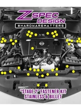 ZSPEC Design Dark Blue Stainless & Billet Stage 2 Dress-Up Bolts Hardware Kit Nissan Z RZ34 2023-2024                                     - 00843612141514 - Image 2