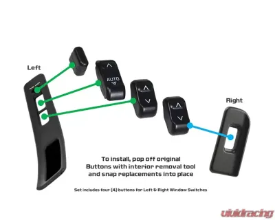 ZSPEC Design Set of Four Non-Illuminated Window-Switch Buttons Nissan 300ZX Z32 1990-1996 - 00843612142153