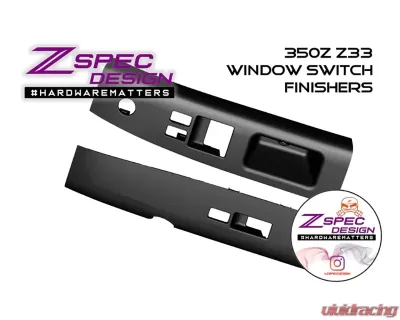 ZSPEC Design Left-Hand-Drive Black Interior Door Window Switch Finisher Set Nissan 350Z Z33 2003-2005 - 00843612142184