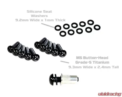 ZSPEC Design Red Titanium M5x20mm Button-Head Body Kit Fastener w/ Rivet Nut - 00843612142801