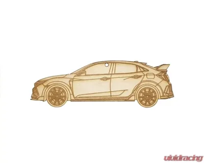 ZSPEC Design 5 inch Honda Civic FK8 Type-R Style Laser-Engraved Birch Wood Ornament - 00843612143303