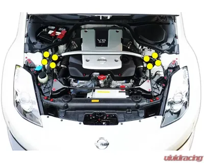 ZSPEC Design Stainless & Billet Strut Brace Fastener Kit w/ Purple Washers Nissan 350Z Z33 2003-2009 - 00843612184658