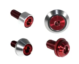 ZSPEC Design Red Titanium & Billet Interior Dress-Up Bolts Fastener Kit w/ Silver Washers Ford Bronco 2.7L 2021+