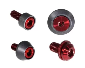 ZSPEC Design Red Titanium & Billet Interior Dress-Up Bolts Fastener Kit w/ Gunmetal Washers Ford Bronco 2.7L 2021+