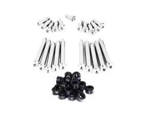 ZSPEC Design Silver Titanium Timing Covers Fasteners w/ Black Bushing Nissan 300ZX Z32 1990-1996