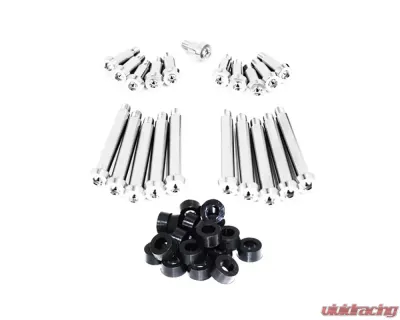 ZSPEC Design Silver Titanium Timing Covers Fasteners w/ Black Bushing Nissan 300ZX Z32 1990-1996 - 00843612144607