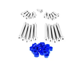 ZSPEC Design Silver Titanium Timing Covers Fasteners w/ Blue Bushing Nissan 300ZX Z32 1990-1996
