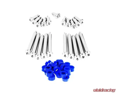 ZSPEC Design Silver Titanium Timing Covers Fasteners w/ Blue Bushing Nissan 300ZX Z32 1990-1996 - 00843612144614