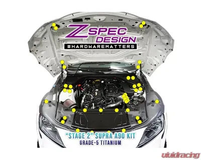 ZSPEC Design Burned Titanium Stage 2 Fastener Kit Toyota MKV GR A90 2020+ - 00843612148094