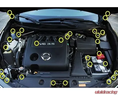 ZSPEC Design Gloss Yellow Stainless & Billet Stage 3 Dress-Up Bolts Fastener Kit Nissan Altima 2007-2012 - 00843612184481