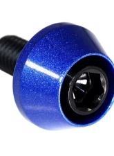 ZSPEC Design Black 8-Pack Grade-5 Titanium License Plate M6x20 SHSC Bolts w/ Dark Blue Washers                                     - 00843612168412 - Image 2