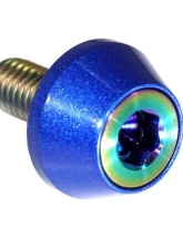 ZSPEC Design Burnt 8-Pack Grade-5 Titanium License Plate M6x20 SHSC Bolts w/ Dark Blue Washers                                     - 00843612168139 - Image 2