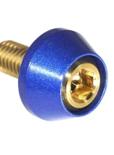 ZSPEC Design Gold 8-Pack Grade-5 Titanium License Plate M6x20 SHSC Bolts w/ Dark Blue Washers                                     - 00843612168559 - Image 2