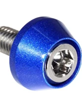 ZSPEC Design Silver 8-Pack Grade-5 Titanium License Plate M6x20 SHSC Bolts w/ Dark Blue Washers                                     - 00843612167996 - Image 2