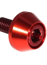 ZSPEC Design Red 8-Pack Grade-5 Titanium License Plate M6x20 SHSC Bolts w/ Gloss Red Washers                                     - 00843612147868 - Image 2