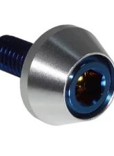 ZSPEC Design Blue 8-Pack Grade-5 Titanium License Plate M6x20 SHSC Bolts w/ Bright Silver Washers                                     - 00843612168269 - Image 2