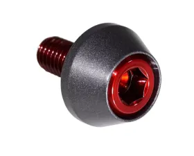 ZSPEC Design Red 8-Pack Grade-5 Titanium License Plate M6x20 SHSC Bolts w/ Gunmetal Washers