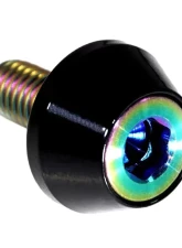 ZSPEC Design Burnt 8-Pack Grade-5 Titanium License Plate M6x20 SHSC Bolts w/ Gloss Black Washers                                     - 00843612168177 - Image 2