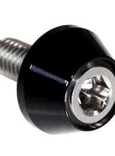 ZSPEC Design Silver 8-Pack Grade-5 Titanium License Plate M6x20 SHSC Bolts w/ Gloss Black Washers                                     - 00843612168030 - Image 2