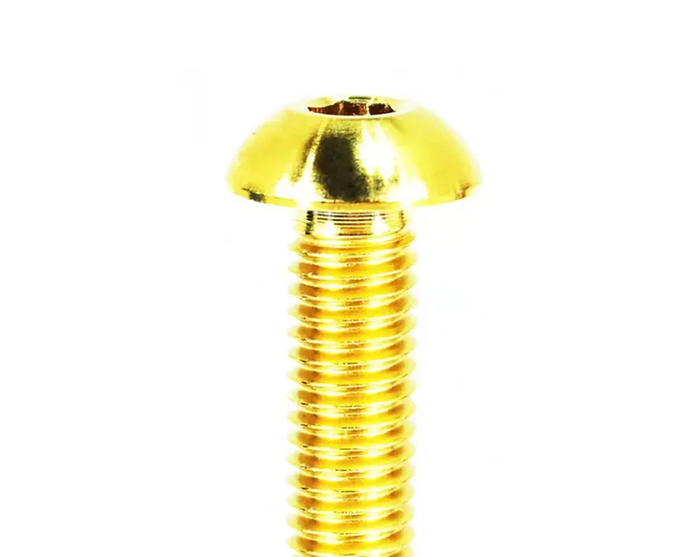 ZSPEC Design Gold M5x20mm Button-Head Body Kit Fasteners w/ Well Nuts - 00843612142856