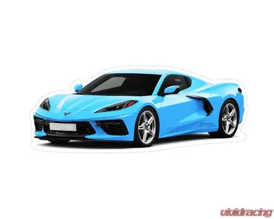 ZSPEC Design Chevrolet Corvette C8 Light Blue Sports Car Vinyl Decal/Sticker - 00843612153371
